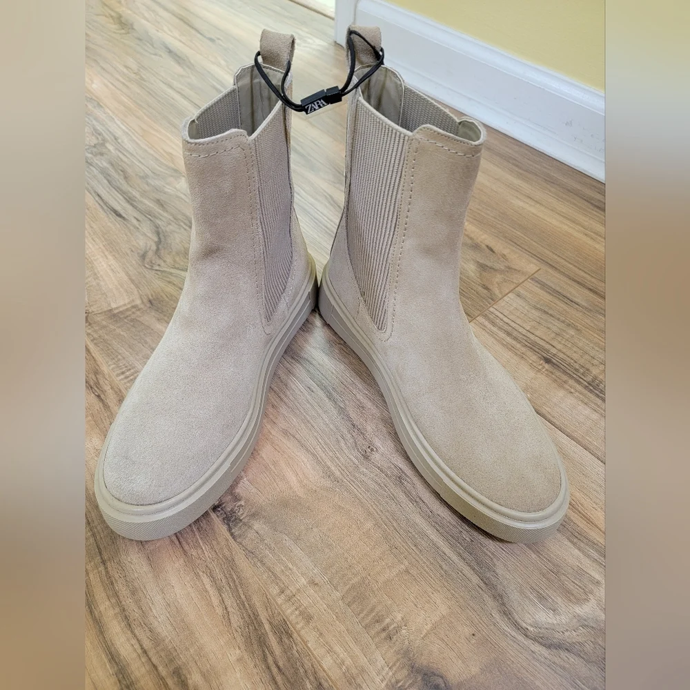 Zara leather boots size 38 - Picture 1 of 10